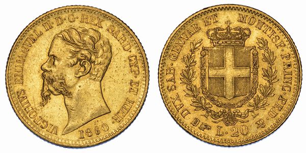 REGNO DI SARDEGNA. VITTORIO EMANUELE II DI SAVOIA, 1849-1861. 20 Lire 1860. Torino.  - Asta Numismatica - Associazione Nazionale - Case d'Asta italiane