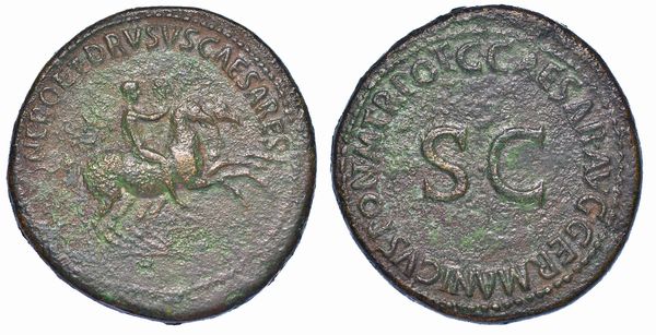 NERONE e DRUSO (fratelli di Caligola). Dupondio, anni 40-41.  - Asta Numismatica - Associazione Nazionale - Case d'Asta italiane