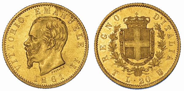 REGNO DITALIA. VITTORIO EMANUELE II DI SAVOIA, 1861-1878. 20 Lire 1861. Torino.  - Asta Numismatica - Associazione Nazionale - Case d'Asta italiane