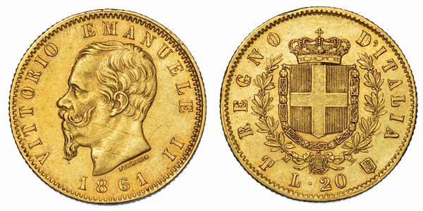 REGNO D'ITALIA. VITTORIO EMANUELE II DI SAVOIA, 1861-1878. 20 Lire 1861. Torino.  - Asta Numismatica - Associazione Nazionale - Case d'Asta italiane