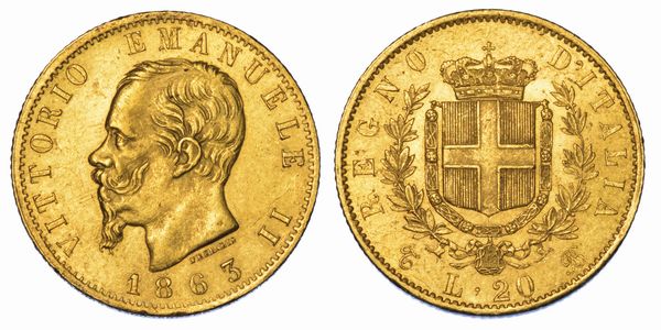 REGNO D'ITALIA. VITTORIO EMANUELE II DI SAVOIA, 1861-1878. 20 Lire 1863. Torino.  - Asta Numismatica - Associazione Nazionale - Case d'Asta italiane