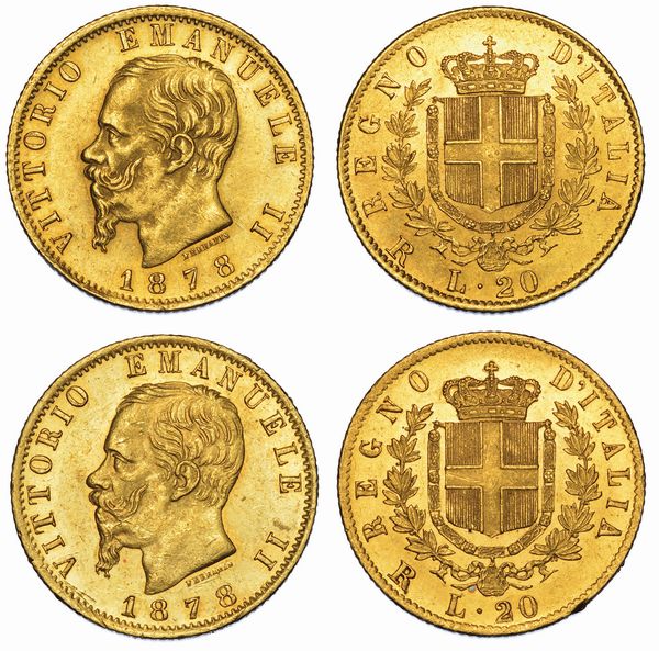 REGNO D'ITALIA. VITTORIO EMANUELE II DI SAVOIA, 1861-1878. Lotto di due monete.  - Asta Numismatica - Associazione Nazionale - Case d'Asta italiane