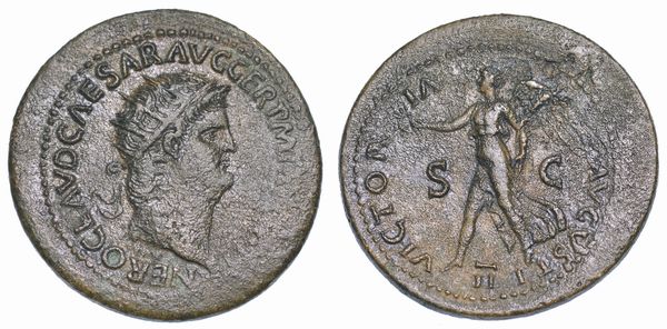 NERONE, 54-68. Dupondio, anno 64. Lugdunum.  - Asta Numismatica - Associazione Nazionale - Case d'Asta italiane