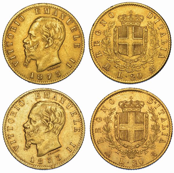 REGNO D'ITALIA. VITTORIO EMANUELE II DI SAVOIA, 1861-1878. Lotto di due monete.  - Asta Numismatica - Associazione Nazionale - Case d'Asta italiane