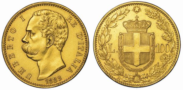 REGNO D'ITALIA. UMBERTO I DI SAVOIA, 1878-1900. 100 Lire 1883.  - Asta Numismatica - Associazione Nazionale - Case d'Asta italiane