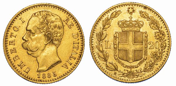 REGNO D'ITALIA. UMBERTO I DI SAVOIA, 1878-1900. 20 Lire 1883.  - Asta Numismatica - Associazione Nazionale - Case d'Asta italiane