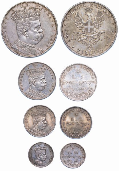 REGNO DITALIA - COLONIA DELLERITREA. UMBERTO I DI SAVOIA, 1890-1896. Lotto di quattro monete.  - Asta Numismatica - Associazione Nazionale - Case d'Asta italiane