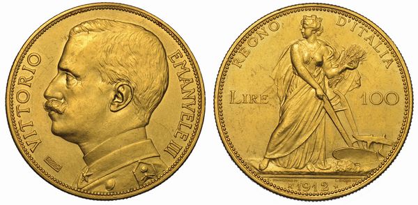 REGNO D'ITALIA. VITTORIO EMANUELE III DI SAVOIA, 1900-1946. 100 Lire 1912. Aratrice.  - Asta Numismatica - Associazione Nazionale - Case d'Asta italiane