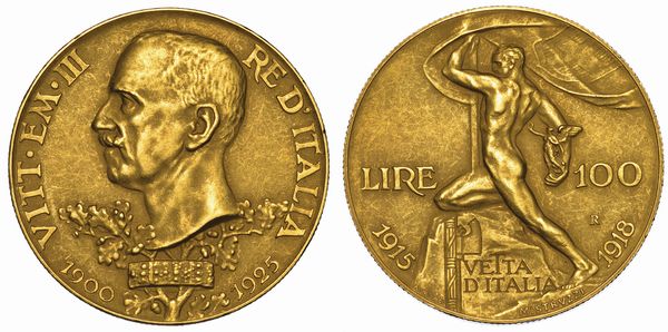 REGNO D'ITALIA. VITTORIO EMANUELE III DI SAVOIA, 1900-1946. 100 Lire 1925. Vetta dItalia.  - Asta Numismatica - Associazione Nazionale - Case d'Asta italiane