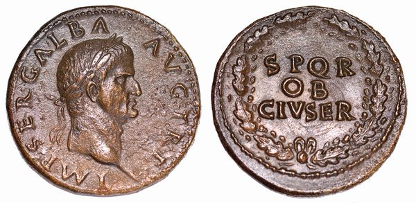 GALBA, 68-69. Dupondio, Giugno - Agosto 68.  - Asta Numismatica - Associazione Nazionale - Case d'Asta italiane