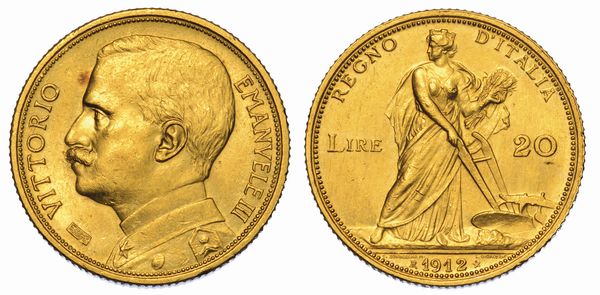 REGNO D'ITALIA. VITTORIO EMANUELE III DI SAVOIA, 1900-1946. 20 Lire 1912. Aratrice.  - Asta Numismatica - Associazione Nazionale - Case d'Asta italiane