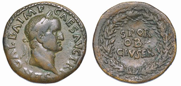 GALBA, 68-69. Dupondio, Giugno - Agosto 68. Roma.  - Asta Numismatica - Associazione Nazionale - Case d'Asta italiane