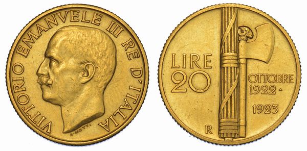 REGNO D'ITALIA. VITTORIO EMANUELE III DI SAVOIA, 1900-1946. 20 Lire 1923. Fascetto.  - Asta Numismatica - Associazione Nazionale - Case d'Asta italiane