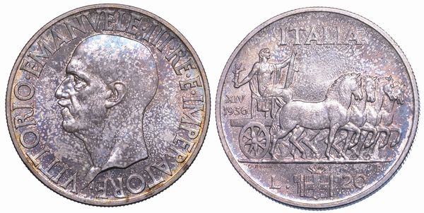 REGNO DITALIA. VITTORIO EMANUELE III DI SAVOIA, 1900-1946. 20 Lire 1936/A. XIV. Impero.  - Asta Numismatica - Associazione Nazionale - Case d'Asta italiane