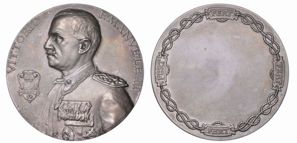 REGNO DITALIA. VITTORIO EMANUELE III DI SAVOIA, 1900-1946. Medaglia premio in argento del Ministero della Real Casa.  - Asta Numismatica - Associazione Nazionale - Case d'Asta italiane