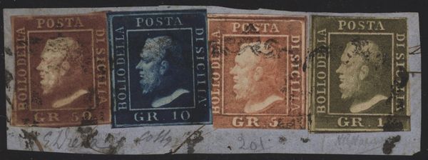 Sicilia - Affrancatura quadricolore  - Asta Francobolli e Storia Postale - Associazione Nazionale - Case d'Asta italiane