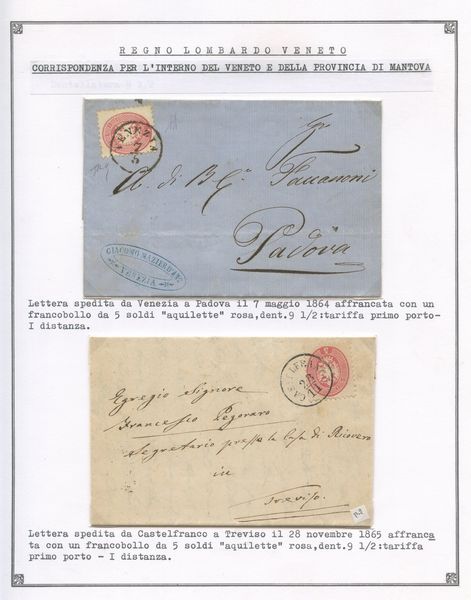 Lombardo veneto - Emissioni successive alla prima  - Asta Francobolli e Storia Postale - Associazione Nazionale - Case d'Asta italiane