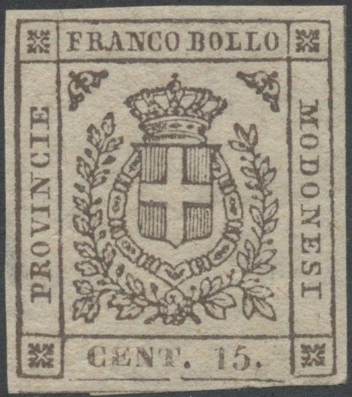 G.P. Modena - 15 cent. Bruno  - Asta Francobolli e Storia Postale - Associazione Nazionale - Case d'Asta italiane