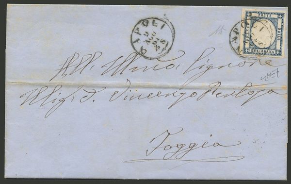 Prov. Napoletane - 2 gr. Indaco Chiaro  - Asta Francobolli e Storia Postale - Associazione Nazionale - Case d'Asta italiane