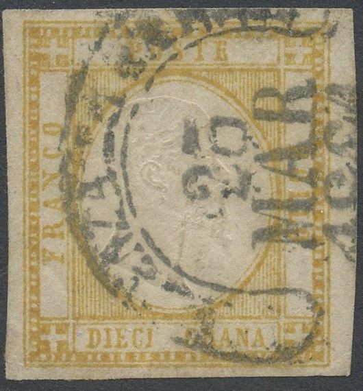 Prov. Napoletane - 10 gr. giallo ocra  - Asta Francobolli e Storia Postale - Associazione Nazionale - Case d'Asta italiane