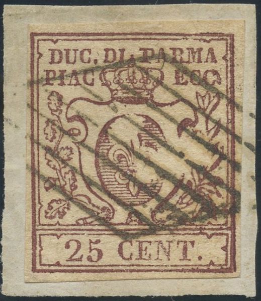 Ducato di Parma - 25cent. n.10  - Asta Francobolli e Storia Postale - Associazione Nazionale - Case d'Asta italiane