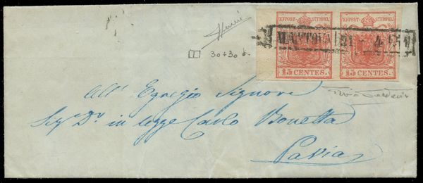 Lombardo Veneto - la lettera ''26 centesimi''  - Asta Francobolli e Storia Postale - Associazione Nazionale - Case d'Asta italiane