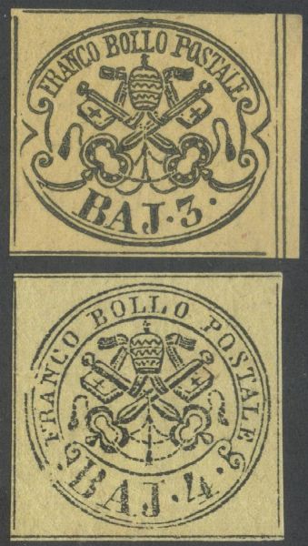 Pontificio - due valori nuovi  - Asta Francobolli e Storia Postale - Associazione Nazionale - Case d'Asta italiane