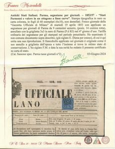 Parma/Francobolli per giornali - 4° giorno d'uso  - Asta Francobolli e Storia Postale - Associazione Nazionale - Case d'Asta italiane