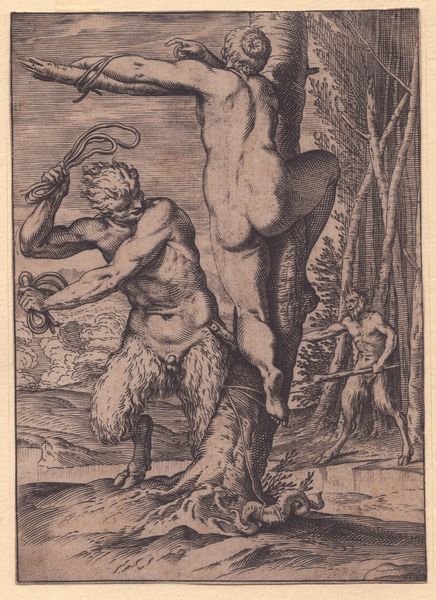 AGOSTINO CARRACCI : Satiro che frusta una ninfa  - Asta Stampe antiche e moderne, disegni e carte geografiche - Associazione Nazionale - Case d'Asta italiane