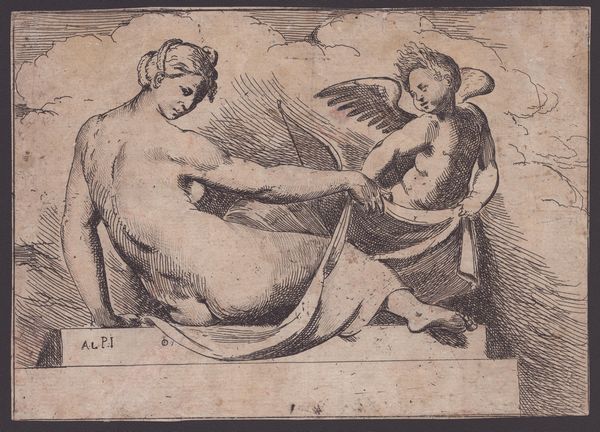 Odoardo Fialetti : Venere e Cupido  - Asta Stampe antiche e moderne, disegni e carte geografiche - Associazione Nazionale - Case d'Asta italiane