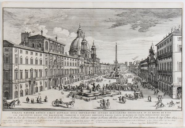 Gomar Wouters : Piazza Navona antico circo agonale dell'imperatore Severo Alessandro edificata su le riune di esso...  - Asta Stampe antiche e moderne, disegni e carte geografiche - Associazione Nazionale - Case d'Asta italiane