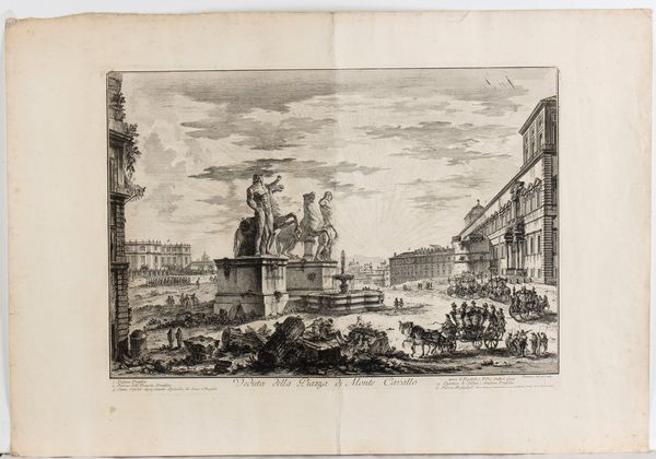 GIOVANNI BATTISTA PIRANESI : Veduta della Piazza di Monte Cavallo  - Asta Stampe antiche e moderne, disegni e carte geografiche - Associazione Nazionale - Case d'Asta italiane