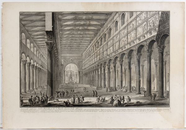 GIOVANNI BATTISTA PIRANESI : Spaccato interno detta Basilica di S. Paolo fuori delle mura  - Asta Stampe antiche e moderne, disegni e carte geografiche - Associazione Nazionale - Case d'Asta italiane