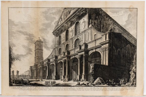 GIOVANNI BATTISTA PIRANESI : Veduta della Basilica di S. Paolo fuor delle mura  - Asta Stampe antiche e moderne, disegni e carte geografiche - Associazione Nazionale - Case d'Asta italiane