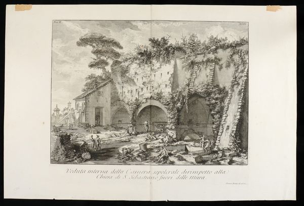 GIOVANNI BATTISTA PIRANESI : Veduta interna della Camera sepolcrale dirimpetto alla Chiesa di S. Sebastiano fuori le Mura  - Asta Stampe antiche e moderne, disegni e carte geografiche - Associazione Nazionale - Case d'Asta italiane