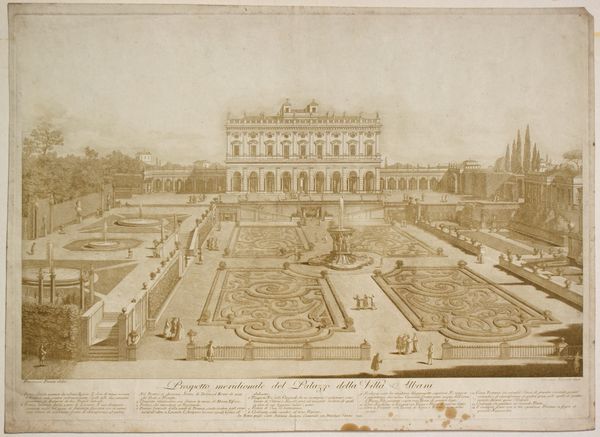 Giovanni Volpato : Prospetto meridionale del Palazzo della Villa Albani  - Asta Stampe antiche e moderne, disegni e carte geografiche - Associazione Nazionale - Case d'Asta italiane