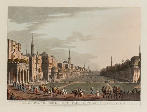 Thomas Milton : Principal Square in Grand Cairo, with Murad Bey's Palace  - Asta Stampe antiche e moderne, disegni e carte geografiche - Associazione Nazionale - Case d'Asta italiane