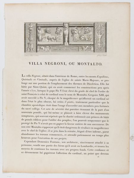 Jacques-Charles Bonnard : Plan de la Villa Negroni - Vue du Casin de la Villa Negroni  - Asta Stampe antiche e moderne, disegni e carte geografiche - Associazione Nazionale - Case d'Asta italiane