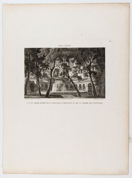 Jacques-Charles Bonnard : Plan général de la Villa d'Este et de ses jardins - Vue du Grand Bassin de la fontaine d'Aréthuse...  - Asta Stampe antiche e moderne, disegni e carte geografiche - Associazione Nazionale - Case d'Asta italiane