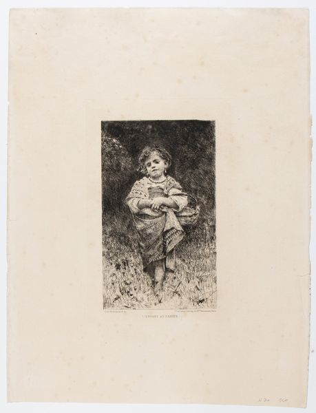 Francesco Paolo Michetti : L'enfant au panier  - Asta Stampe antiche e moderne, disegni e carte geografiche - Associazione Nazionale - Case d'Asta italiane