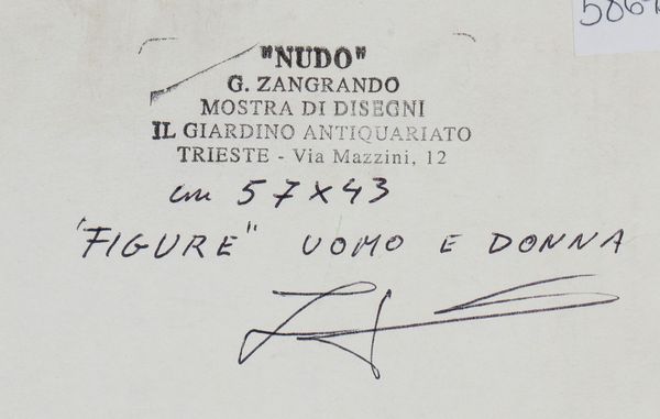 GIOVANNI ZANGRANDO : Studi per i nudi  - Asta Stampe antiche e moderne, disegni e carte geografiche - Associazione Nazionale - Case d'Asta italiane