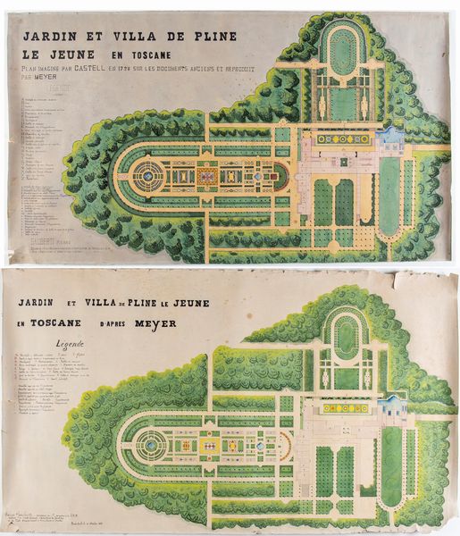 Jardin et  Villa de Pline le Jeune en Toscane d'apres Meyer  - Asta Stampe antiche e moderne, disegni e carte geografiche - Associazione Nazionale - Case d'Asta italiane