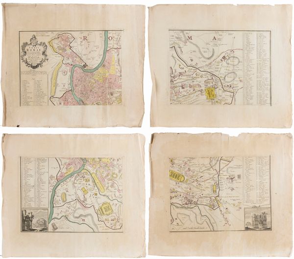 EREDI JOHANN BAPTIST HOMANN : Urbis Romae Ichnographia à Leonardo Bufalino Ligneis formis evulgata atque aeri incisa à Joh. Baptista Nolli Geometra et Architecto sumi Pontificis Benedicti XIV...  - Asta Stampe antiche e moderne, disegni e carte geografiche - Associazione Nazionale - Case d'Asta italiane