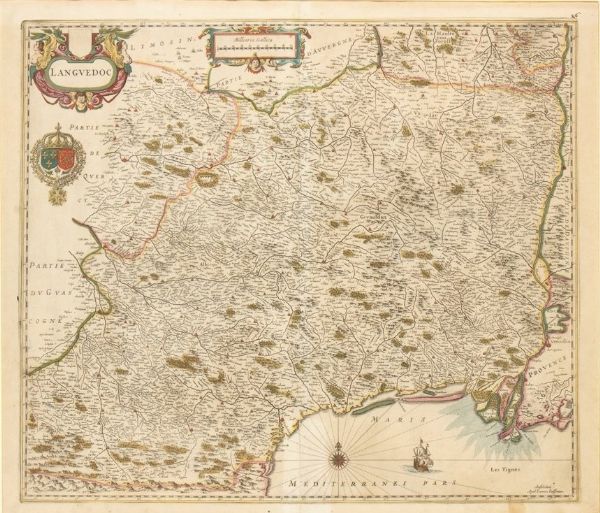 JOHANNES JANSSONIUS : Languedoc  - Asta Stampe antiche e moderne, disegni e carte geografiche - Associazione Nazionale - Case d'Asta italiane