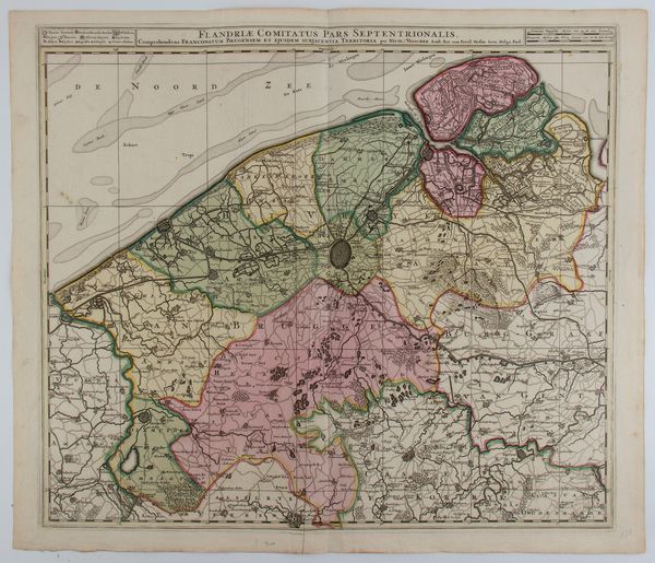 Nicolaes Visscher : Flandriae comitatus pars septentrionalis, comprehendens Franconatum Brugensem et ejusdem subjacentia territoria  - Asta Stampe antiche e moderne, disegni e carte geografiche - Associazione Nazionale - Case d'Asta italiane