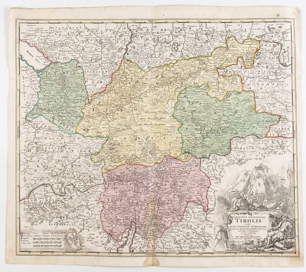 JOHANN BAPTIST HOMANN : Comitatus Principalis Tirolis  - Asta Stampe antiche e moderne, disegni e carte geografiche - Associazione Nazionale - Case d'Asta italiane