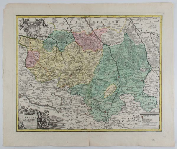 Johann Georg Schreiber : Lusatiae Superioris Tabula Chorographica exacta tradita  - Asta Stampe antiche e moderne, disegni e carte geografiche - Associazione Nazionale - Case d'Asta italiane