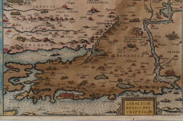 Abraham Ortelius : Zarae et Sebenici descriptio  - Asta Stampe antiche e moderne, disegni e carte geografiche - Associazione Nazionale - Case d'Asta italiane