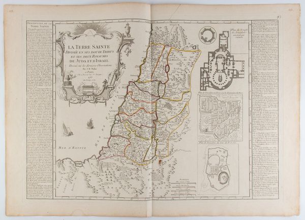 JEAN-BAPTISTE NOLIN : La Terre Sainte divisée en ses douze tribus et ses deux royaumes de Juda et d'Israël  - Asta Stampe antiche e moderne, disegni e carte geografiche - Associazione Nazionale - Case d'Asta italiane