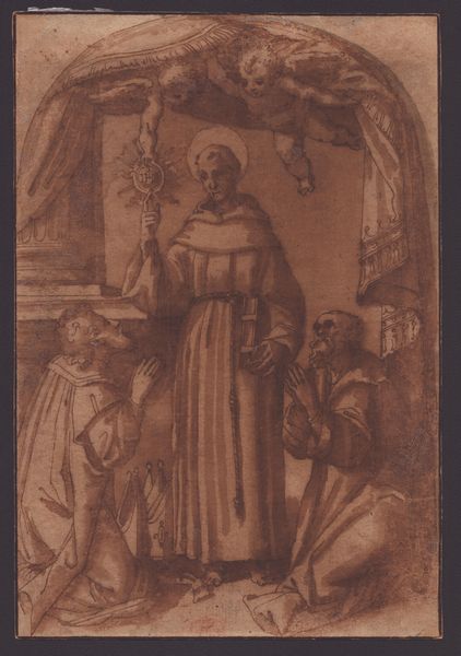 San Bernardino da Siena con due figure inginocchiate  - Asta Stampe antiche e moderne, disegni e carte geografiche - Associazione Nazionale - Case d'Asta italiane